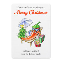 Chili drôle sur transat Personnalisé Noël