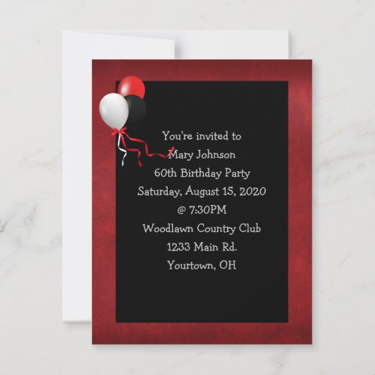 Invitation Chili Pepper fête d'anniversaire (Dos)