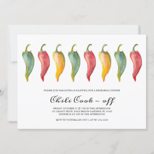 Invitation Chili Pepper Mariage Dîner de répétition Invitatio