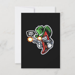 Invitation chili-poivre-mascotte-avec-pistolet-illustration-p