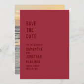 Invitation Chili Red Simple Modern Wedding Enregistrer La Dat (Devant / Derrière)