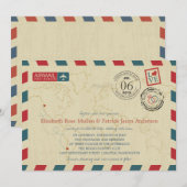 Invitation CHILI / SEATTLE WA USA Airmail | Mariage (Devant / Derrière)