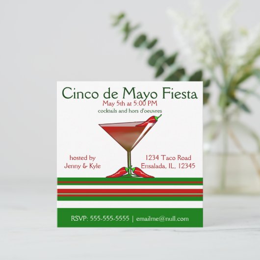 Invitation Chilitini Cinco de Mayo Fiesta Party (Debout devant)