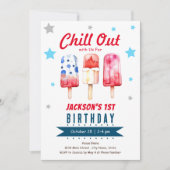 Invitation Chill Out Kids Summer Ice Pop 1er anniversaire (Devant)