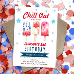 Invitation Chill Out Kids Summer Ice Pop 2e anniversaire<br><div class="desc">Thème d'anniversaire d'été pour les enfants. Facile à personnaliser. Aussi disponible en téléchargement numérique! Printemps,  fêtes d'été Popsicle,  Chill Out,  gâteries cool,  4 juillet fête d'anniversaire</div>