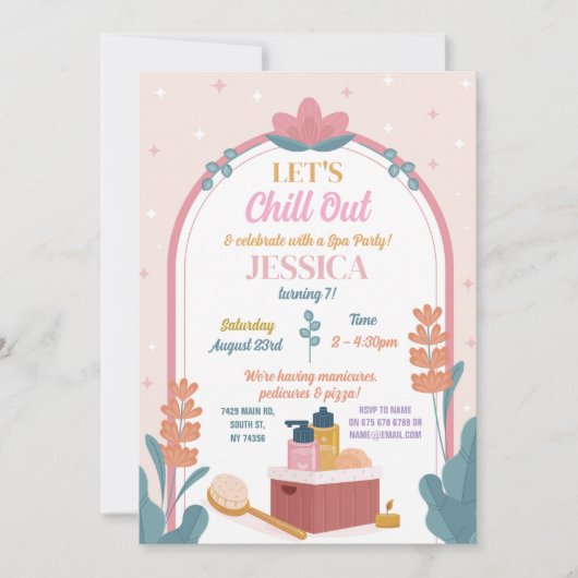 Invitation Chill Out Spa Anniversaire Manucure (Devant)