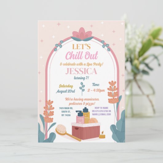 Invitation Chill Out Spa Anniversaire Manucure (Debout devant)