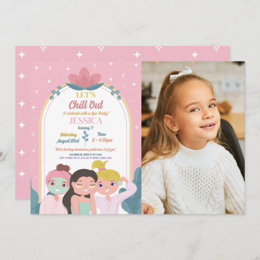 Invitation Chill Out Spa Anniversaire Manucure Photo (Devant / Derrière)