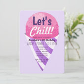Invitation Chill Snow Cone Enfants Rose & Violet Anniversaire (Debout devant)