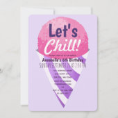 Invitation Chill Snow Cone Enfants Rose & Violet Anniversaire (Devant)