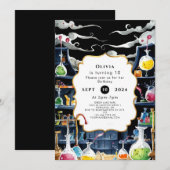 Invitation Chimie Laboratoire Scientifique Anniversaire (Devant / Derrière)