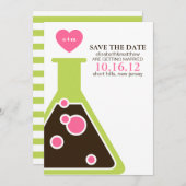Invitation Chimie Parfaite Mariage Enregistrez la Date (Devant / Derrière)