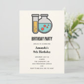 Invitation Chimie Tube d'essai et bécher Anniversaire (Debout devant)