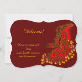 Invitation China Dragon in red and gold , Add Your texte (Devant)