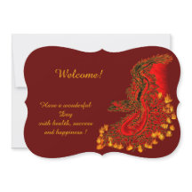 China Dragon in red and gold , Add Your texte