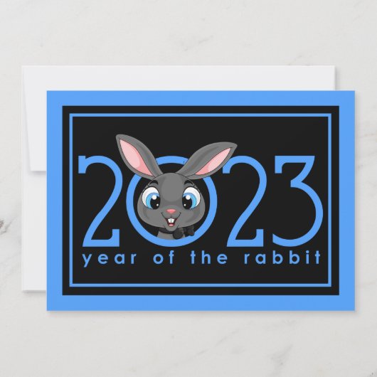 Invitation Chine 2023 Cartoon Rabbit de Nouvel An (Dos)