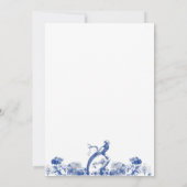 Invitation Chine florale bleue et blanche Motif avec oiseaux (Dos)