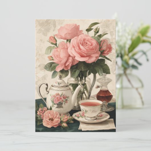 Invitation Chine vintage | Élégance classique (Debout devant)