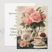 Invitation Chine vintage | Élégance classique (Devant / Derrière)