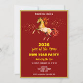 Invitation Chinese New Year 2026 Horse Ink New Year Party (Devant)
