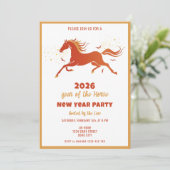 Invitation Chinese New Year 2026 Horse Ink New Year Party (Debout devant)