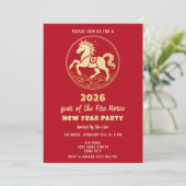 Invitation Chinese New Year 2026 Horse New Year Party (Debout devant)