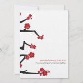 Invitation Chinois Ai Love Cerise Blossoms Rouge Sakura Maria (Dos)