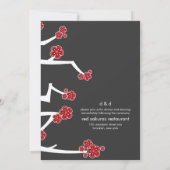 Invitation Chinois Ai Love Cerise Blossoms Rouge Sakura Maria (Dos)