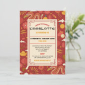 Invitation Chinois Anniversaire Fête Restaurant Emporter Drag (Debout devant)