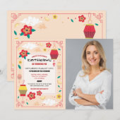 Invitation Chinois Anniversaire Party Restaurant Prendre en p (Devant / Derrière)