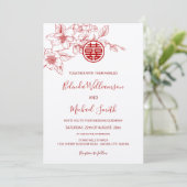 Invitation Chinois bilingue | Magnolia Cream Mariage chinois (Debout devant)