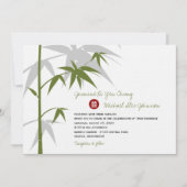 Invitation chinois de mariage d'arbre en bambou (Devant)