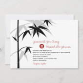 Invitation chinois de mariage d'arbre en bambou (Devant)