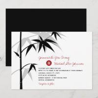 Invitation chinois de mariage d'arbre en bambou