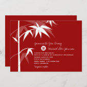 Invitation chinois de mariage d'arbre en bambou (Devant / Derrière)
