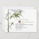 Invitation chinois de mariage d'arbre en bambou (Devant)
