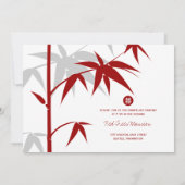 Invitation chinois de mariage d'arbre en bambou (Dos)
