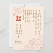 Invitation Chinois Elegant Peony Double Mariage de bonheur (Devant)