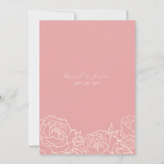 Invitation Chinois Elegant Peony Double Mariage de bonheur (Dos)