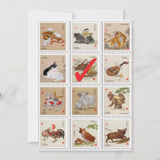 Invitation chinoise de fête d'anniversaire (Devant)