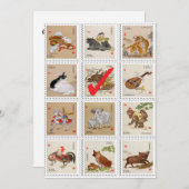 Invitation chinoise de fête d'anniversaire (Devant / Derrière)