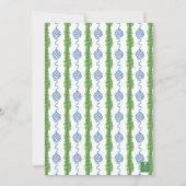 Invitation Chinoiserie Aquarelle bleu Ornement Garland Party (Dos)