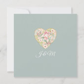 Invitation Chinoiserie Argent Sage Aquarelle Rose Florale (Dos)