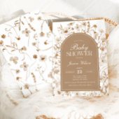 Invitation Chinoiserie Baby shower floral beige