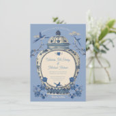 Invitation Chinoiserie Birds Floral Jar Mariage (Debout devant)