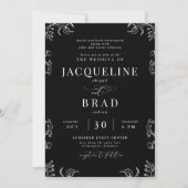 Invitation Chinoiserie Black Elegant Les deux parents Mariage (Devant)