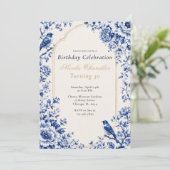 Invitation Chinoiserie Bleu Anniversaire (Debout devant)