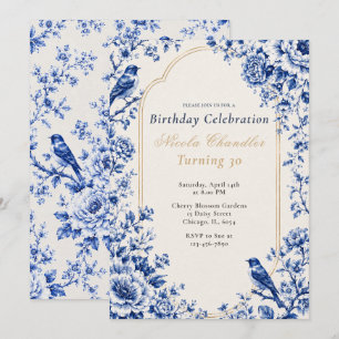 Invitation Chinoiserie Bleu Anniversaire