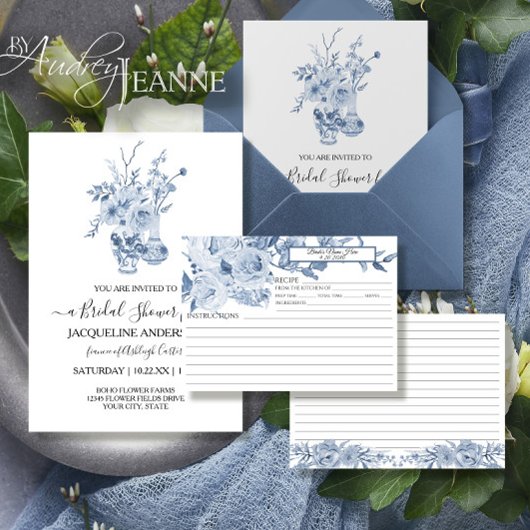 Invitation Chinoiserie bleu et blanc Recette de la nuptiale f