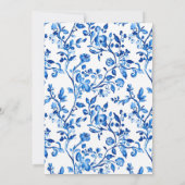 Invitation Chinoiserie bleue et blanche, on attend plus que v (Dos)